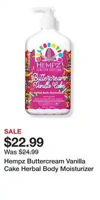 Ulta Beauty Hempz Buttercream Vanilla Cake Herbal Body Moisturizer offer