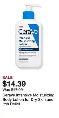 Ulta Beauty CeraVe Intensive Moisturizing Body Lotion for Dry Skin and Itch Relief offer