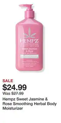 Ulta Beauty Hempz Sweet Jasmine & Rose Smoothing Herbal Body Moisturizer offer