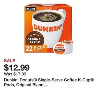 Office Depot Dunkin' Donuts Single-Serve Coffee K-Cup Pods, Original Blend, Carton Of 22 offer