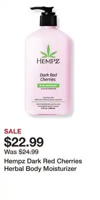 Ulta Beauty Hempz Dark Red Cherries Herbal Body Moisturizer offer