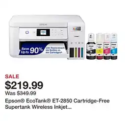 Office Depot Epson EcoTank ET-2850 Cartridge-Free Supertank Wireless Inkjet All-in-One Color Printer offer