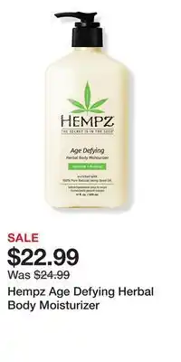 Ulta Beauty Hempz Age Defying Herbal Body Moisturizer offer