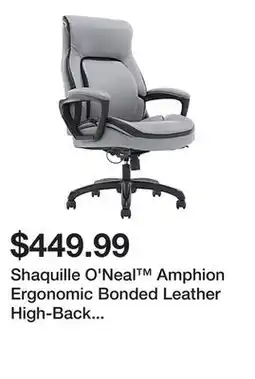 Office Depot Shaquille O'Neal Amphion Ergonomic Bonded Leather High-Back Executive Office Chair, Gray offer