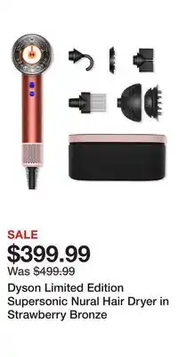 Ulta Beauty Dyson Limited Edition Supersonic Nural Hair Dryer in Strawberry Bronze offer