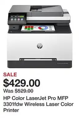 Office Depot HP Color LaserJet Pro MFP 3301fdw Wireless Laser Color Printer offer