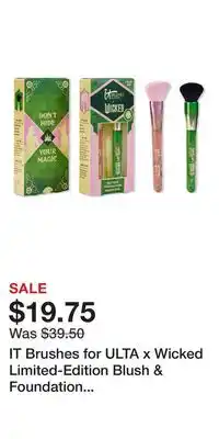 Ulta Beauty IT Brushes for ULTA x Wicked Limited-Edition Blush & Foundation Makeup Brush Set offer