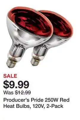 Tractor Supply Company Producer's Pride 250W Red Heat Bulbs, 120V, 2-Pack offer