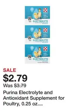 Tractor Supply Company Purina Electrolyte and Antioxidant Supplement for Poultry, 0.25 oz. Packets, 3-Pack offer