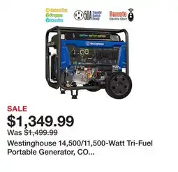 Tractor Supply Company Westinghouse 14,500/11,500-Watt Tri-Fuel Portable Generator, CO Sensor, Gas/Propane/Natural Gas offer