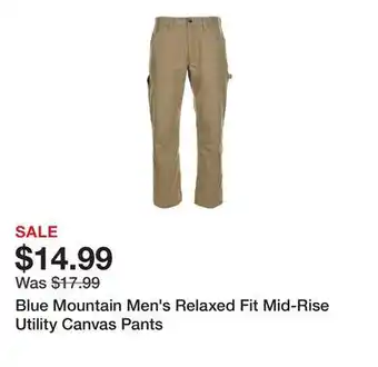 Tractor Supply Company Blue Mountain Men's Relaxed Fit Mid-Rise Utility Canvas Pants offer