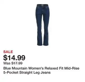 Tractor Supply Company Blue Mountain Women's Relaxed Fit Mid-Rise 5-Pocket Straight Leg Jeans offer