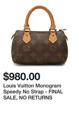 Belk Louis Vuitton Monogram Speedy No Strap - FINAL SALE, NO RETURNS offer