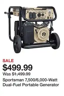 Tractor Supply Company Sportsman 7,500/6,000-Watt Dual-Fuel Portable Generator offer