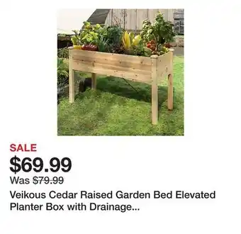 Tractor Supply Company Veikous Cedar Raised Garden Bed Elevated Planter Box with Drainage Holes, 47 in. x 23 in. x 30 in offer