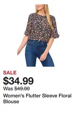 Belk Women's Flutter Sleeve Floral Blouse offer