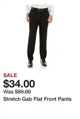 Belk Stretch Gab Flat Front Pants offer