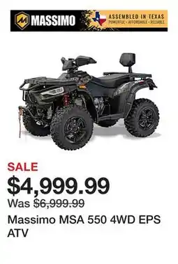 Tractor Supply Company Massimo MSA 550 4WD EPS ATV offer