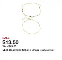 Belk Multi Beaded Initial and Chain Bracelet Set offer