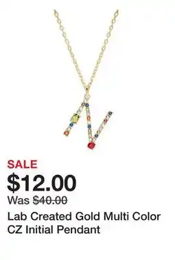 Belk Lab Created Gold Multi Color CZ Initial Pendant offer