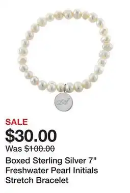 Belk Boxed Sterling Silver 7 Freshwater Pearl Initials Stretch Bracelet offer