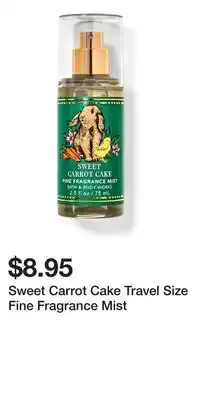 Bath & Body Works Sweet Carrot Cake Travel Size Fine Fragrance Mist offer