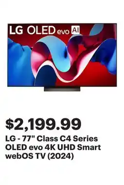 Best Buy LG - 77 Class C4 Series OLED evo 4K UHD Smart webOS TV (2024) offer