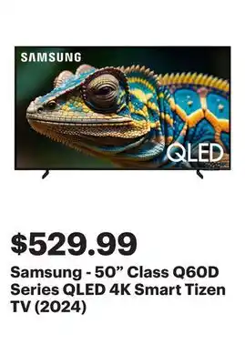 Best Buy Samsung - 50 Class Q60D Series QLED 4K Smart Tizen TV (2024) offer