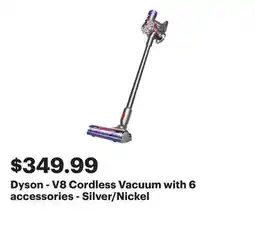 Best Buy Dyson - V8 Cordless Vacuum with 6 accessories - Silver/Nickel offer