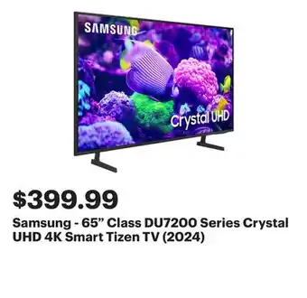 Best Buy Samsung - 65 Class DU7200 Series Crystal UHD 4K Smart Tizen TV (2024) offer