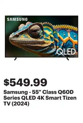 Best Buy Samsung - 55 Class Q60D Series QLED 4K Smart Tizen TV (2024) offer