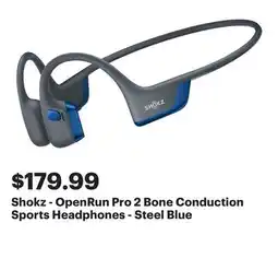 Best Buy Shokz - OpenRun Pro 2 Bone Conduction Sports Headphones - Steel Blue offer