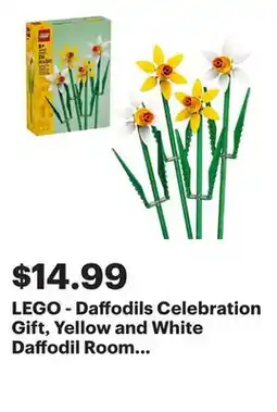 Best Buy LEGO - Daffodils Celebration Gift, Yellow and White Daffodil Room Decor 40747 offer