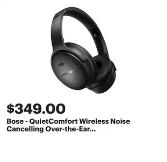 Best Buy Bose - QuietComfort Wireless Noise Cancelling Over-the-Ear Headphones - Black offer