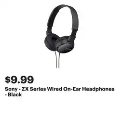 Best Buy Sony - ZX Series Wired On-Ear Headphones - Black offer