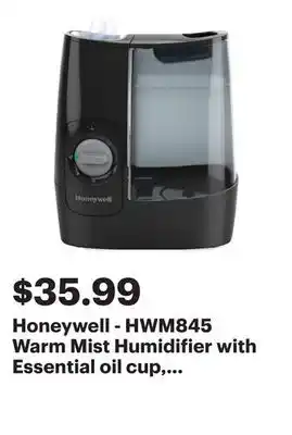 Best Buy Honeywell - HWM845 Warm Mist Humidifier with Essential oil cup, Filter Free - Black offer