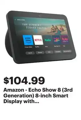 Best Buy Amazon - Echo Show 8 (3rd Generation) 8-inch Smart Display with Alexa - Charcoal offer