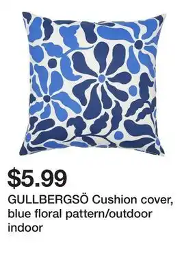 Ikea GULLBERGSÖ Cushion cover, blue floral pattern/outdoor indoor offer