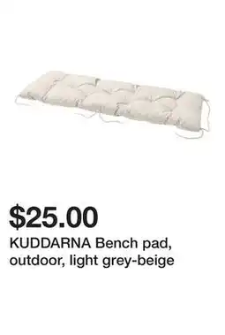 Ikea KUDDARNA Bench pad, outdoor, light grey-beige offer