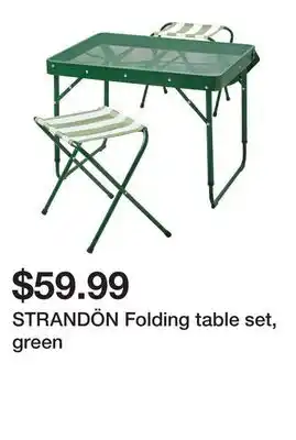 Ikea STRANDÖN Folding table set, green offer