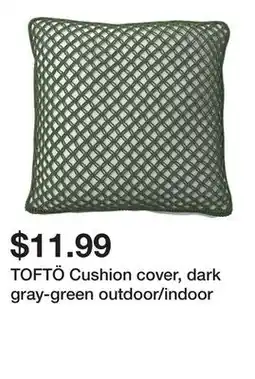 Ikea TOFTÖ Cushion cover, dark gray-green outdoor/indoor offer