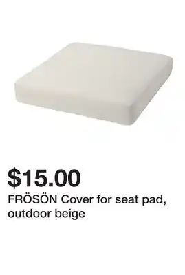 Ikea FRÖSÖN Cover for seat pad, outdoor beige offer