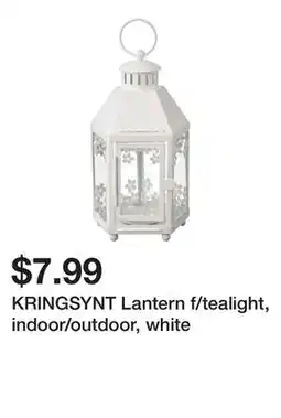 Ikea KRINGSYNT Lantern f/tealight, indoor/outdoor, white offer