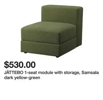 Ikea JÄTTEBO 1-seat module with storage, Samsala dark yellow-green offer