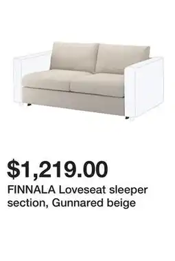 Ikea FINNALA Loveseat sleeper section, Gunnared beige offer