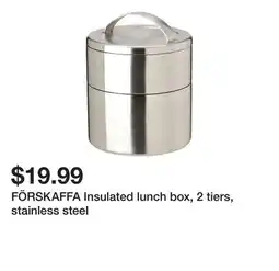 Ikea FÖRSKAFFA Insulated lunch box, 2 tiers, stainless steel offer