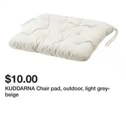 Ikea KUDDARNA Chair pad, outdoor, light grey-beige offer