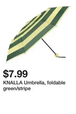 Ikea KNALLA Umbrella, foldable green/stripe offer