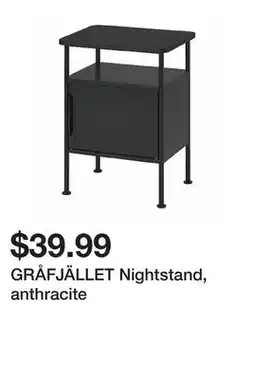 Ikea GRÅFJÄLLET Nightstand, anthracite offer