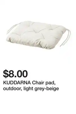 Ikea KUDDARNA Chair pad, outdoor, light grey-beige offer